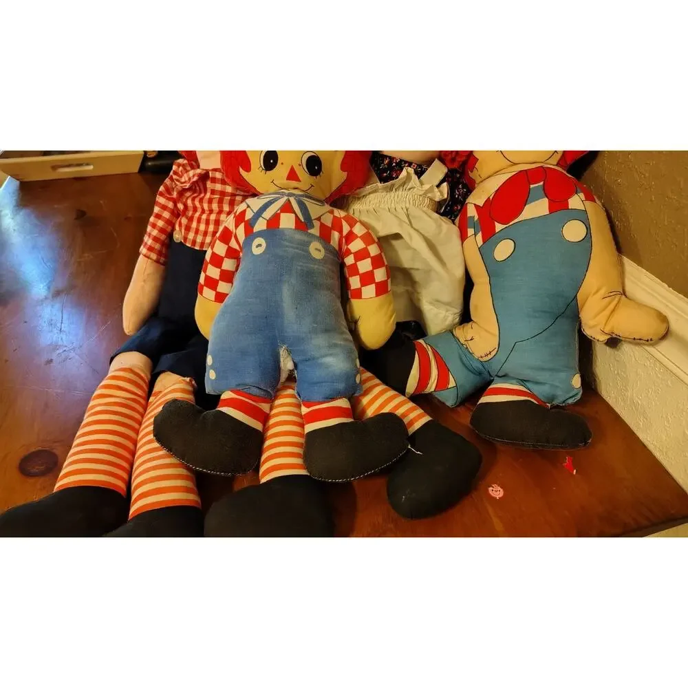 Vintage Raggedy Ann and Andy Set Handmade And Merrill Lot Of 4 One Slight Damage - Picture 2 of 16